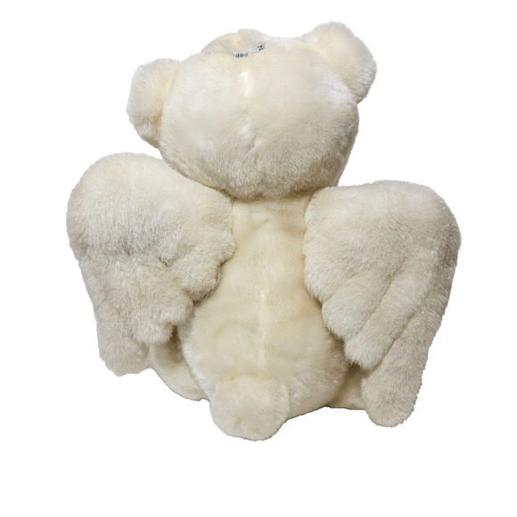 Angel Bear Plush Says Bedtime Prayer B&B Toymaker OffWhite/Soft Animal Wings 15" - Picture 3 of 10